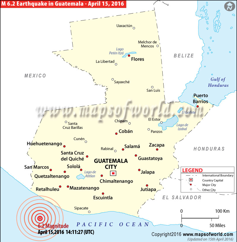 Magnitude-6.2 earthquake strikes off the coast of Guatemala